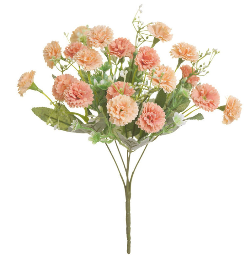 12 Inch Artificial Carnation Bush Bouquet 6 Stems Silk Flowers Bulk Wholesale