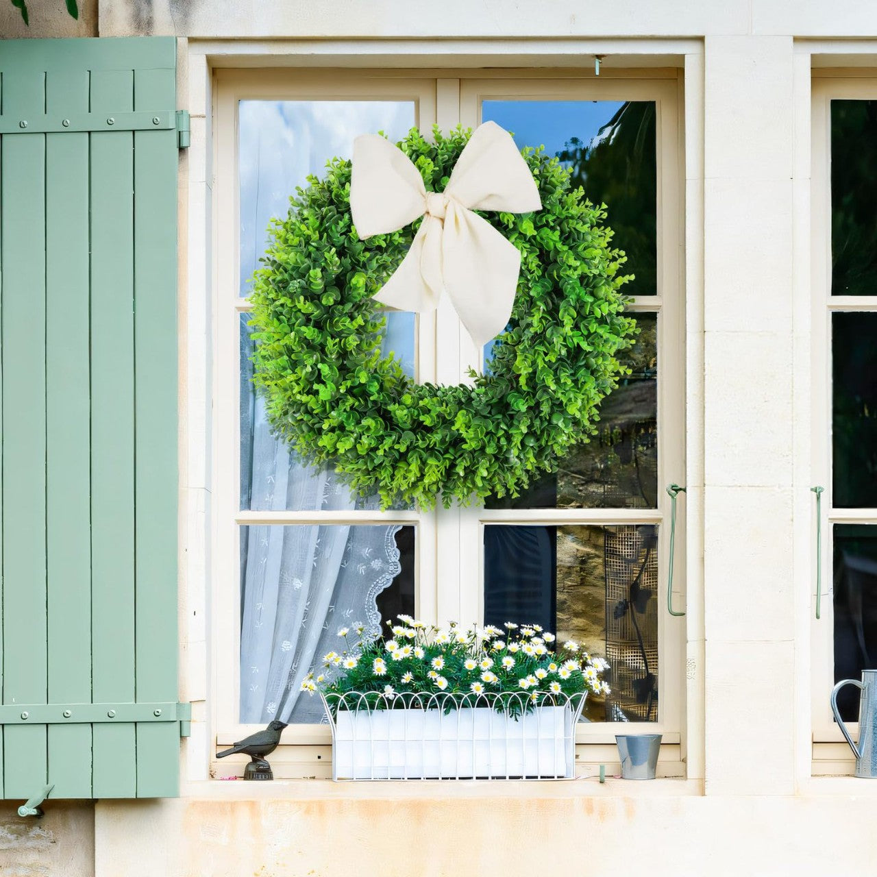 20 " Artificial Eucalyptus Wreath - Faux Greenery for Front Door Home Decor Wedding & Arch Decoration