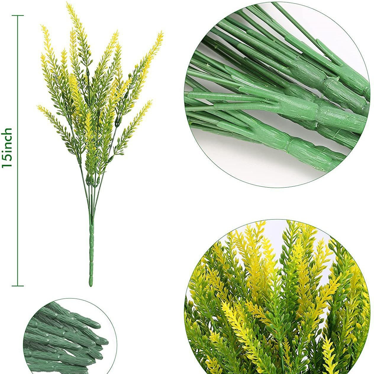 Bulk 10 Pcs Lavender Artificial Flowers Real Touch Silk Stems UV Coating Weatherproof  Plants for Outdoor Window Boxes Farmhouse Wholesale