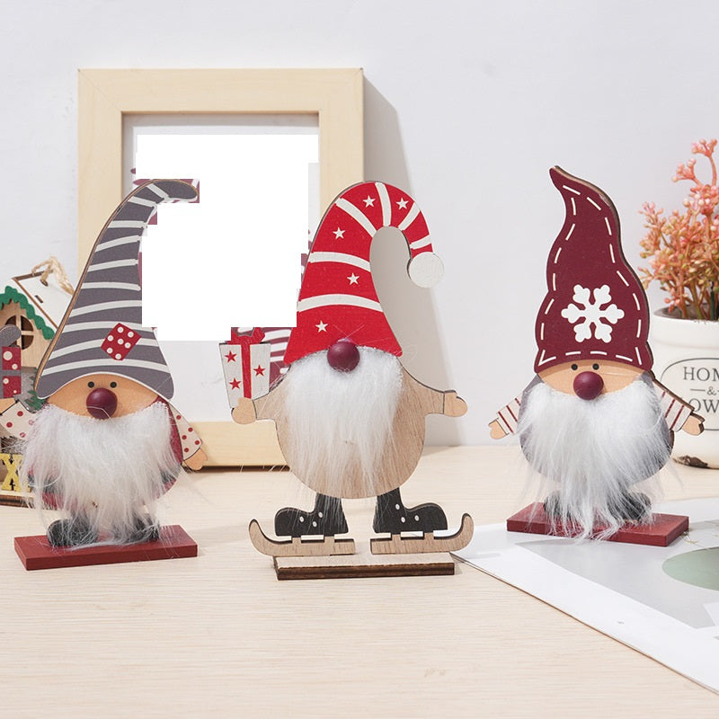 3 Pcs Rustic Swedish Gnome Santa Ornaments for Xmas Party Table Kitchen Decor