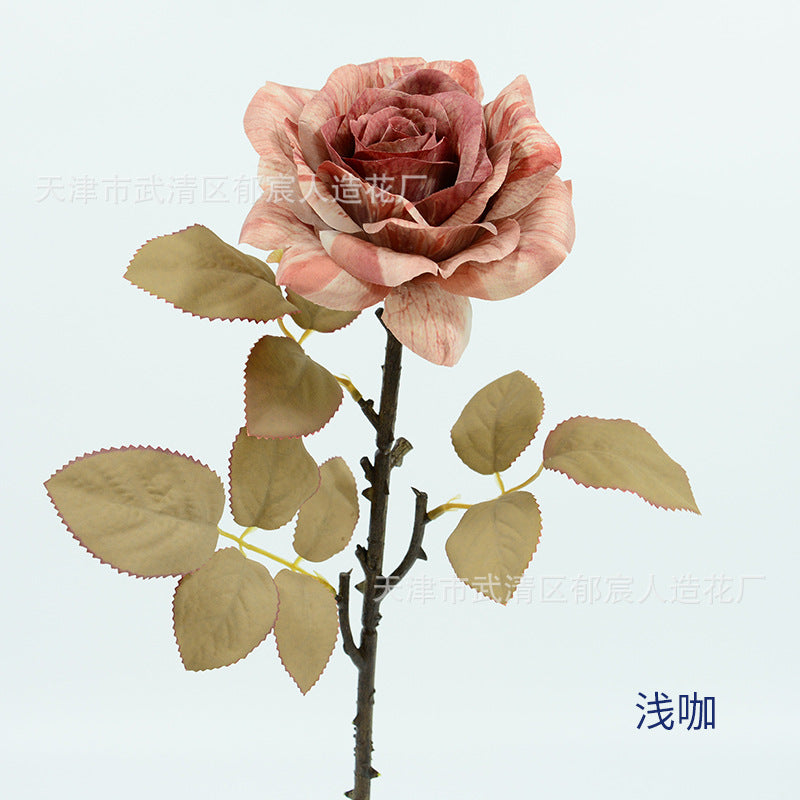 Artificial Rose Bouquet, Set of 3 Stems with Large 4.5" Silk-Like Blooms, 19" Long for Weddings, Home & Office Decor