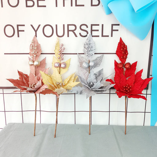 26 Inch Artificial Christmas Flannel Stems with Sticky Powder Bulk Wholesale
