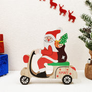 Christmas Ornaments Santa Riding Bicycle with Gifts Accessories Bulk Set