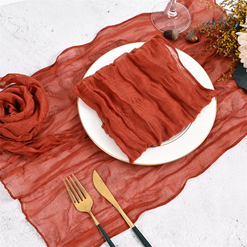 Bali Gauze Ruffled Napkins - Rustic Bohemian Style for Wedding Party Dinner Table Decor