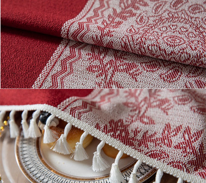 Bulk Vintage Tablecloths Linen Tablecloth with Tassels Wholesale