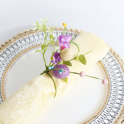 Easter Napkin Rings 10-Pack - Pastel Purple Egg Spring Table Decor for Easter Brunch