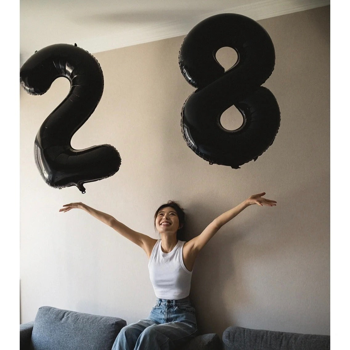 Bulk Black 40 Inch Digital Balloons for Birthday Party Anniversary Valentine's Day Wedding Supplies Scene Decor Arrangement Wholesale