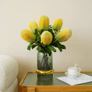 Artificial Banksia Protea Flower Stem 25 Inch 10 Pcs Silk Bulk Wholesale