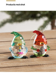 Transparent Christmas Elf Ornament with Pinecone, Holiday Table Decor, Bulk Wholesale Set