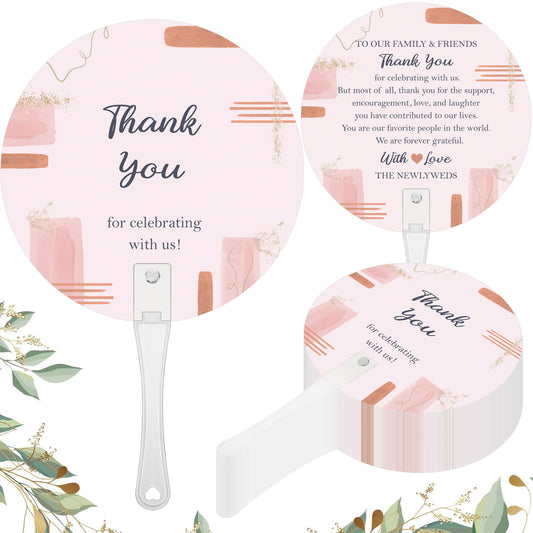 Premium Wedding Guest Fan 50 Pack Thank You Gifts for Outdoor Weddings & Bridal Showers