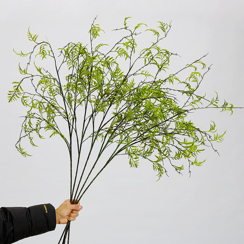 46" Artificial Persian Leaf Branch, Single Stem with 50 Realistic Foliage, Faux Greenery for Home Office Wedding Decor
