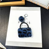 Wedding Favors Leopard Print Keychains - 2 Pack Cute Plush Bag/Car Charms