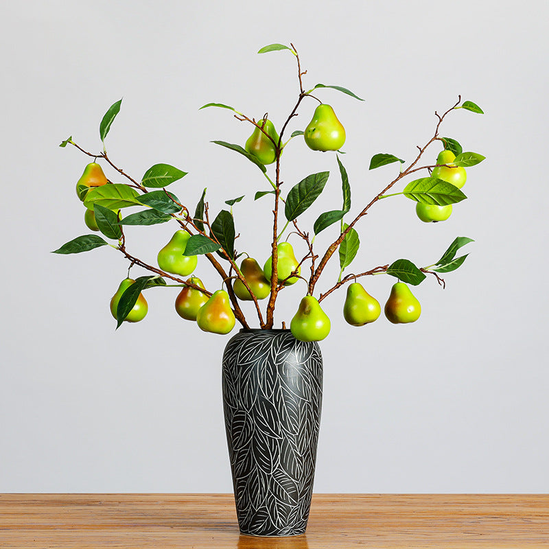 Artificial Pear Branch, Single Stem with 5 Realistic Foam Pears, 39" Tall, Home & Commercial Decor