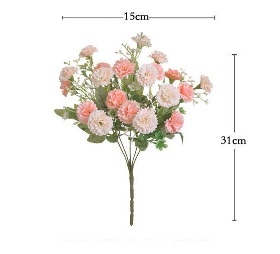12 Inch Artificial Carnation Bush Bouquet 6 Stems Silk Flowers Bulk Wholesale