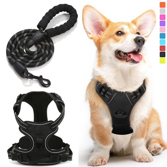 Premium No Pull Dog Harness Oxford Reflective Padding Adjustable Soft Padded Training Walking Hiking Secure Control