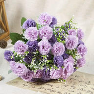 Artificial Carnation & Hydrangea Bouquet, 12.2" Tall, 7.09" Wide, for Event & Venue Styling