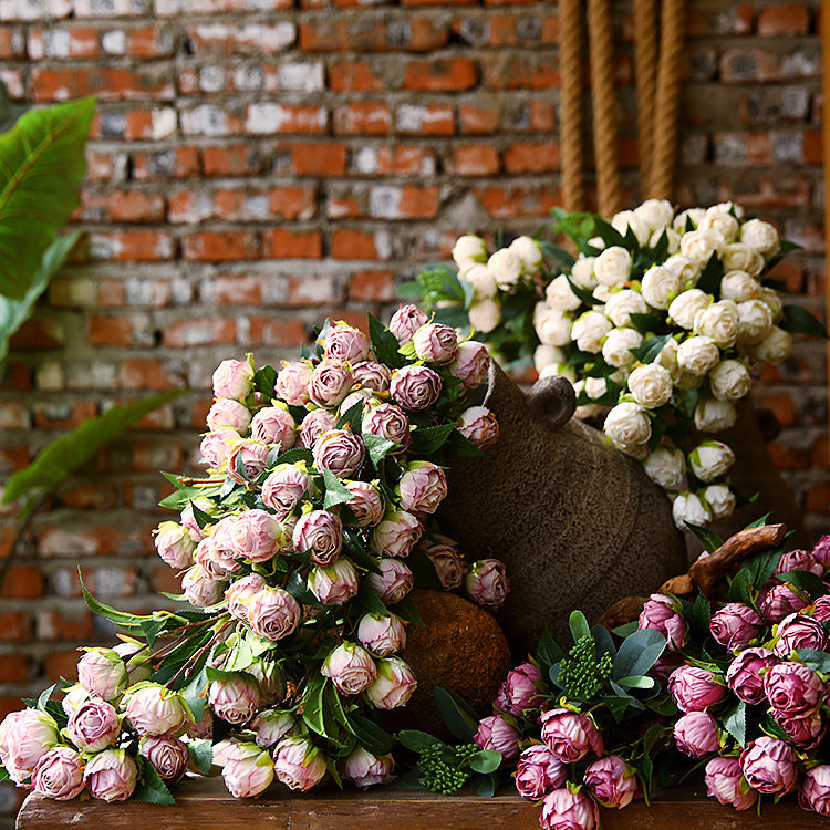 20 Inch Artificial Silk Rose Buds Long Stems 20 Pcs Bulk Flowers