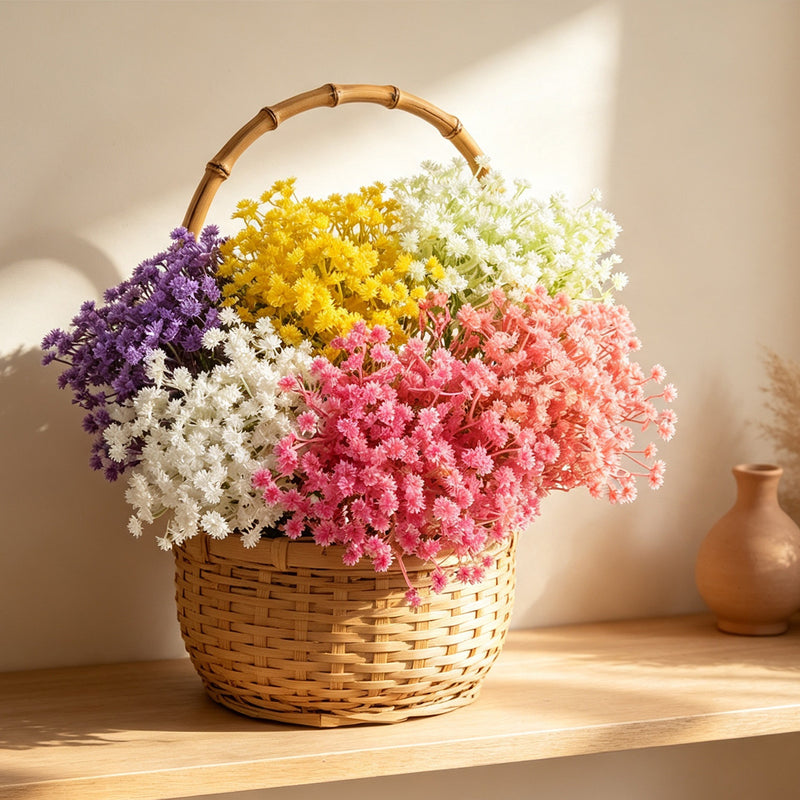 10 Stems Artificial Baby's Breath Flowers, 12" Realistic Filler Stems for DIY Wedding Bouquets, Home Decor & Centerpieces