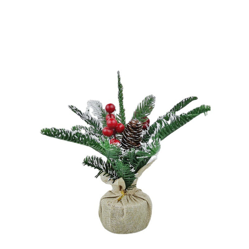 Artificial Pine Cone and Red Fruit Stems, 10 Pcs Bulk Christmas Party Decor, 12 Inch Artificial Plant Ornaments