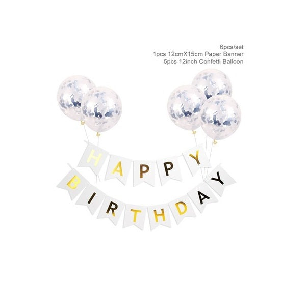 Bulk Happy Birthday Banner with Confetti Balloons for Birthday Party Decoration Supplies Wholesale