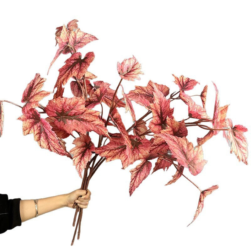 Artificial Begonia Bush, 28" Tall Faux Trout Leaf Begonia Plant for Home Decor, Wedding Centerpieces, and Commercial Displays