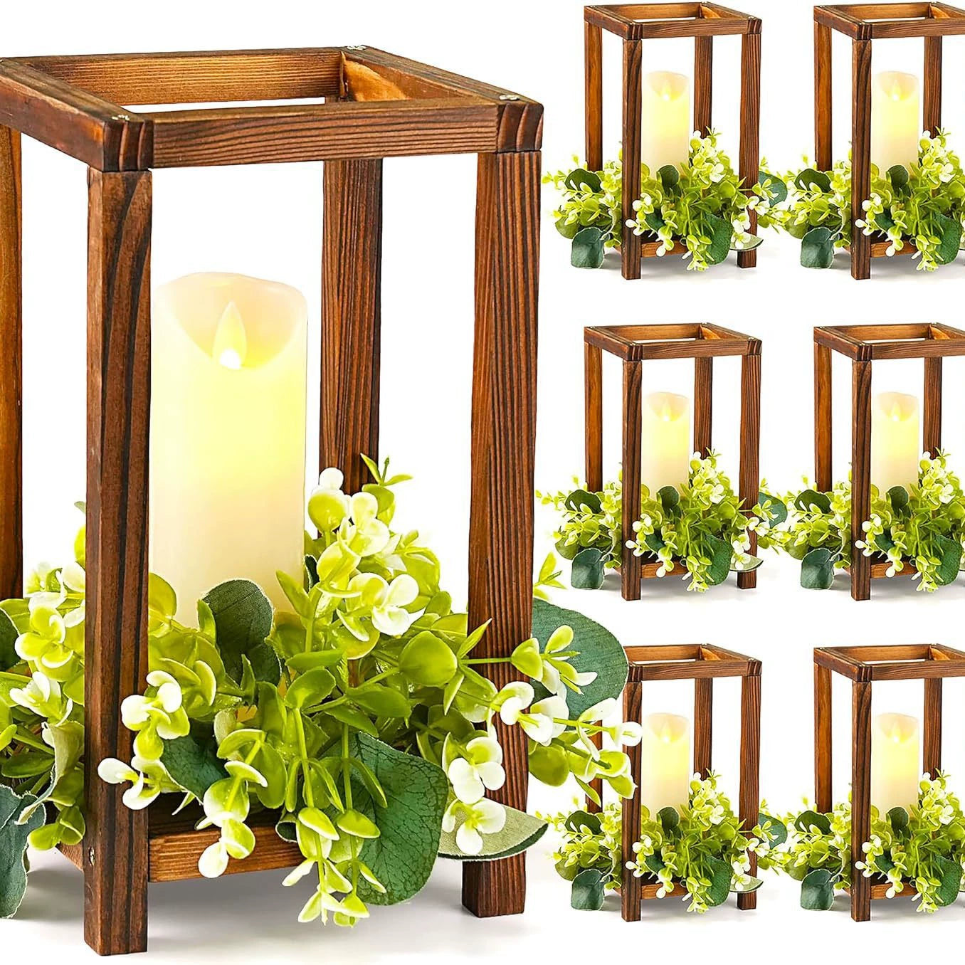 Bulk Artisanal Wood Candle Lanterns Rustic Wedding Centerpieces with Hand Distressed Finishing Multi-Height Adjustable Farmhouse Décor for Fireplace Mantels Barn Weddings Christmas Tablescapes Wholesale