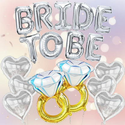 Bachelorette Party Decor Kit (17pcs) - Bride to Be & Last Rodeo Balloons with Disco Ball & Diamond Ring Decor