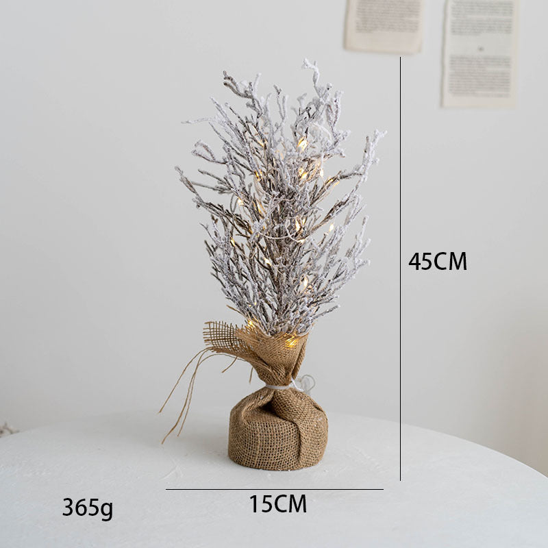 Light Up Flocked Artificial Christmas Tree Branches with LED Lights, Tabletop Centerpiece, Bulk Set