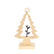 10 Pcs Hollow-out Christmas Tree Ornaments with Top Five-Pointed Star, Bulk Holiday Decor for Home Tabletop