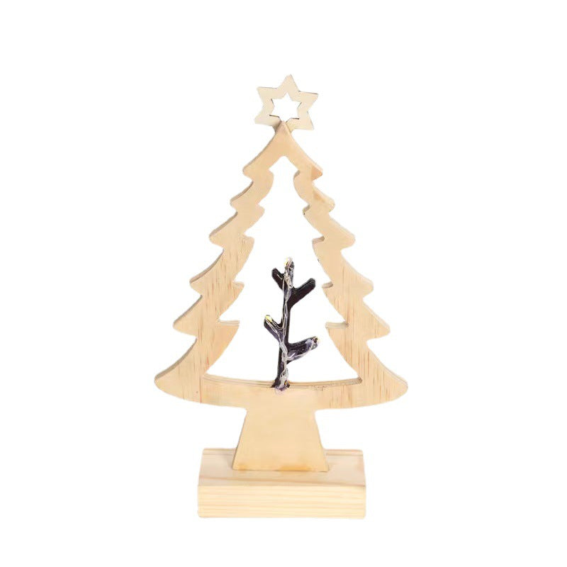 10 Pcs Hollow-out Christmas Tree Ornaments with Top Five-Pointed Star, Bulk Holiday Decor for Home Tabletop