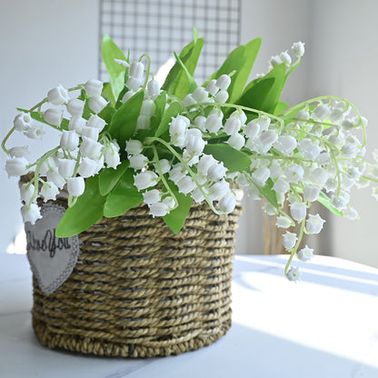 Bulk 12PCS Lily of the Valley Bridal Bouquet UV Resistant Silk Flowers for Outdoor Wedding Arch Spring Mothers Day Decor Wholesale