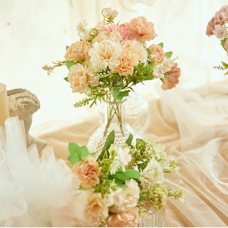 12 Inch Artificial Silk Carnation Flowers Bush, Bulk Wholesale Floral Arrangement