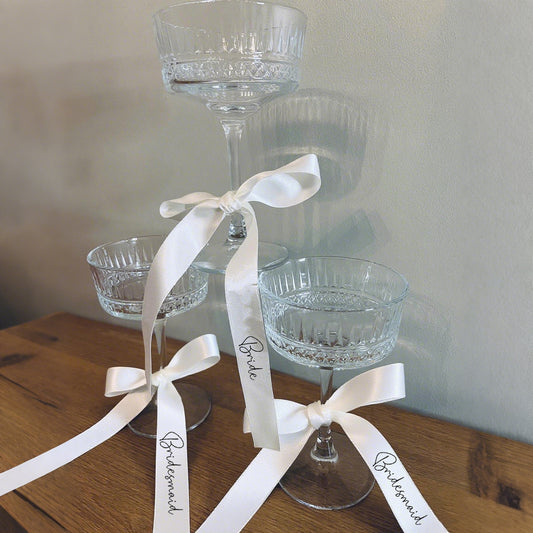 Wedding Decor Satin Ribbon - Bride & Bridesmaid 0.6" x 31.5" | Wedding Decoration Supplies