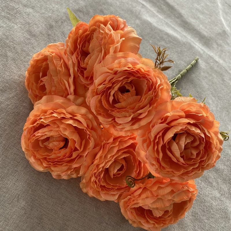 Artificial Peony Bush with 7 Blooms, 16" Tall, Silk-Like Fabric, Perfect for Weddings & Home Decor