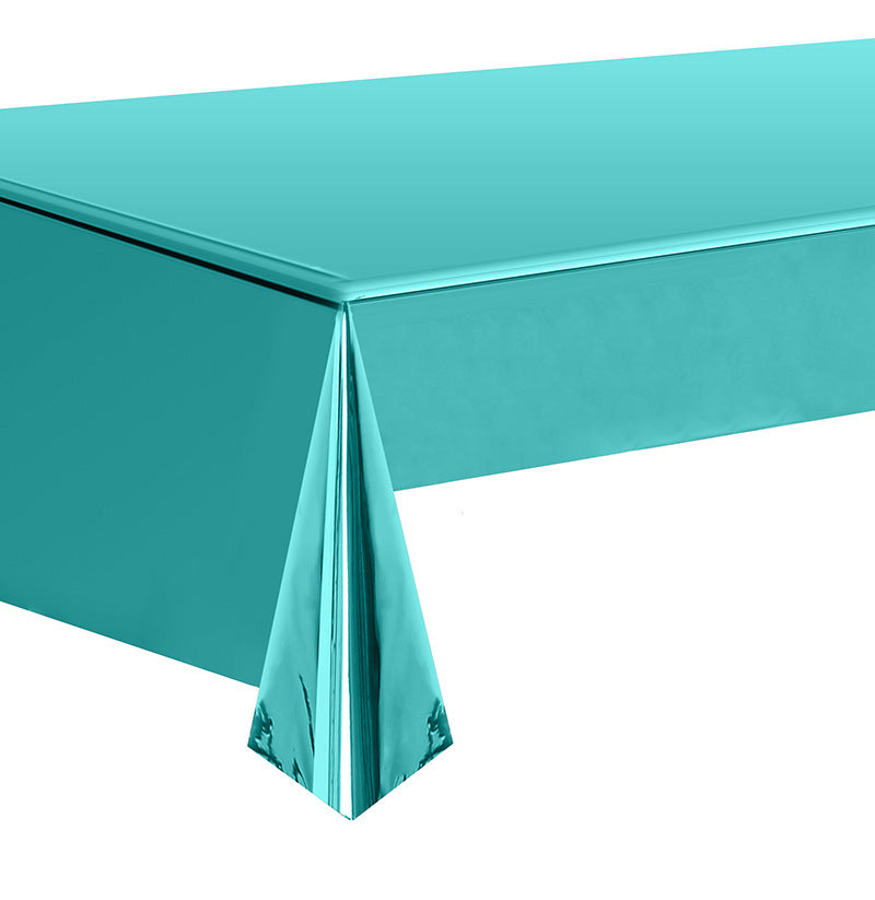 Bulk 5 Pcs Aluminum Foil Rectangle Tablecloth Metallic Waterproof Table Cover for Birthday Wedding Baby Shower Anniversary Party Decorations Wholesale