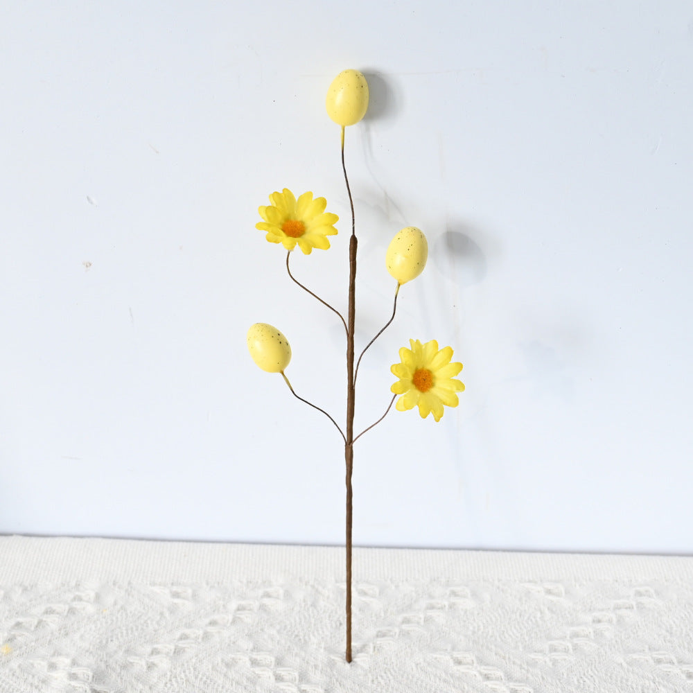 Easter Decor Egg & Wildflower Stem - 11.8" Artificial Insert for Home Decor