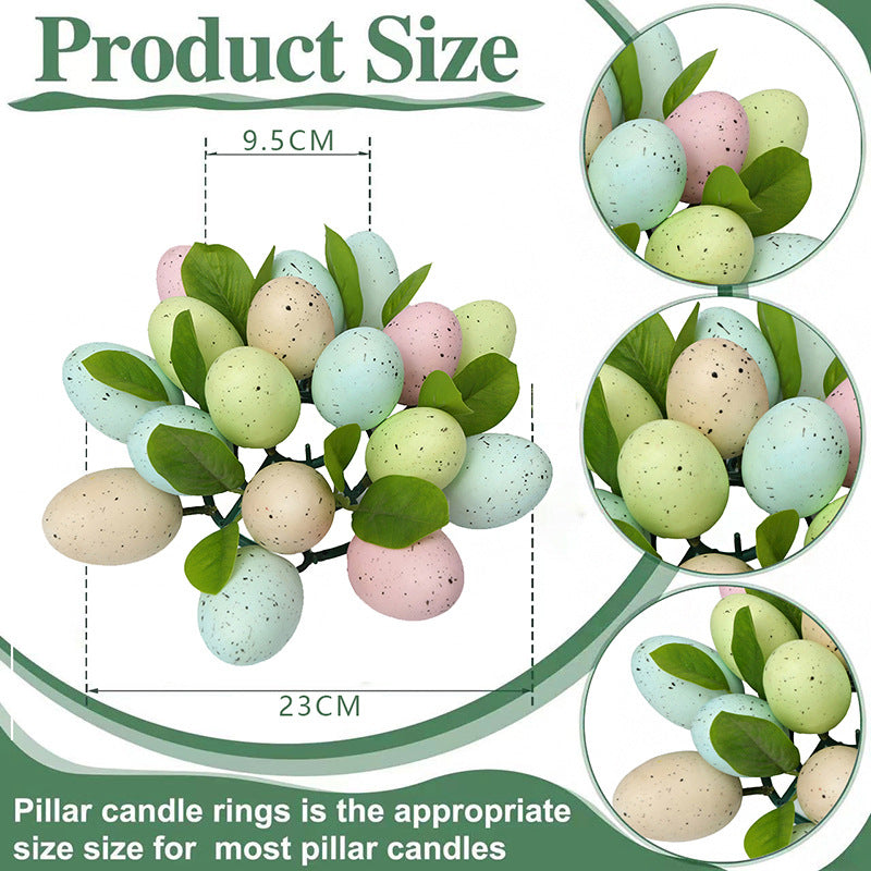 Easter Egg Wreath (9-Inch) - Faux Egg Candle Ring for Spring Easter Decor DIY Easter Decoration & Floral Accessories
