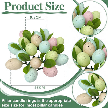 Easter Egg Wreath (9-Inch) - Faux Egg Candle Ring for Spring Easter Decor DIY Easter Decoration & Floral Accessories