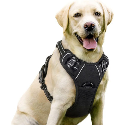 Premium No Pull Dog Harness Oxford Reflective Padding Adjustable Soft Padded Training Walking Hiking Secure Control