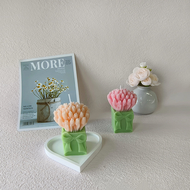 Tulip Bouquet Scented Candle (3 Sizes) - Ins Vibe Valentine's Day Gift Flower Candle Cup