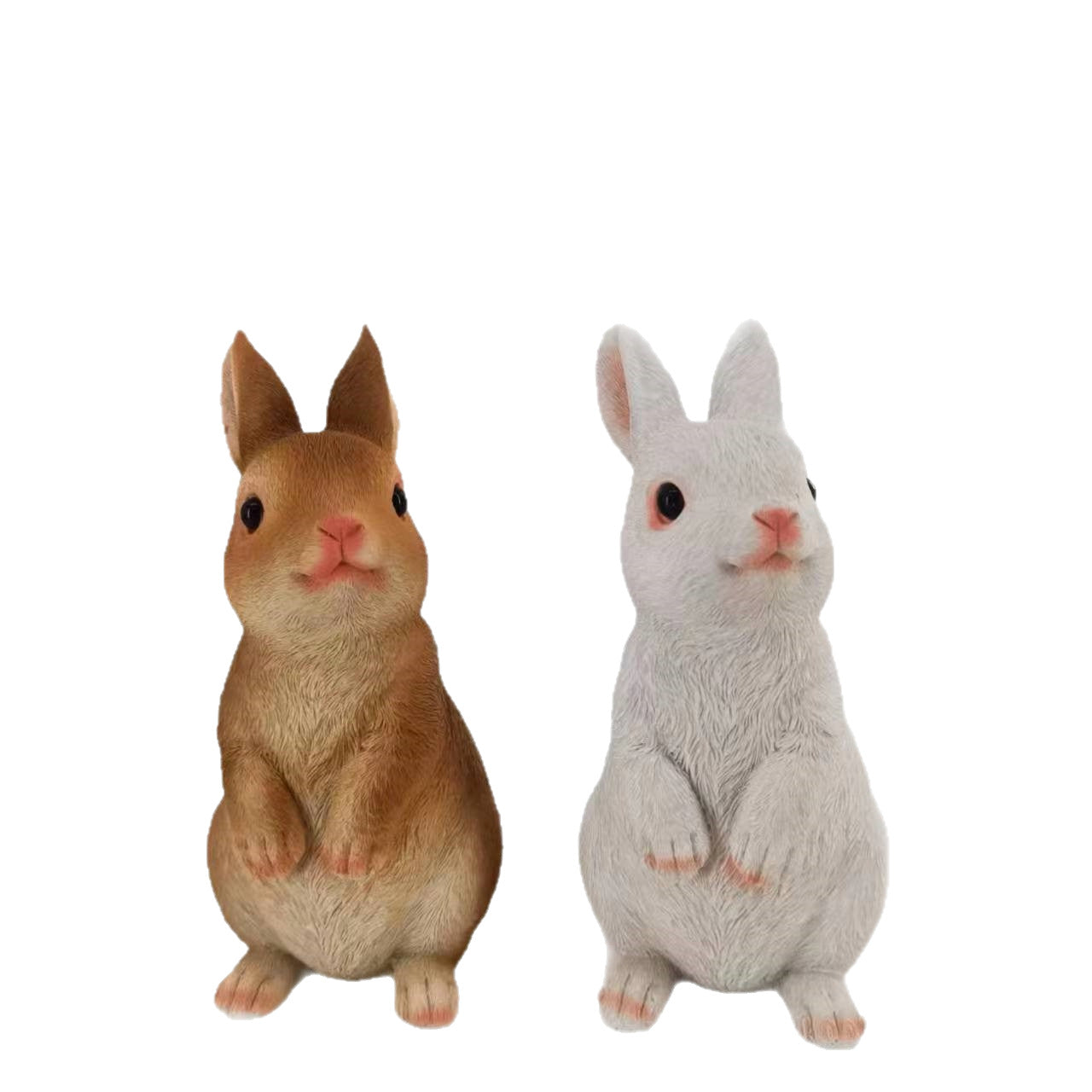 Easter Bunny Couple Resin Statues - 2 Pack Garden & Lawn Decor Figurines