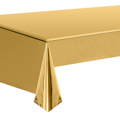 Bulk 5 Pcs Aluminum Foil Rectangle Tablecloth Metallic Waterproof Table Cover for Birthday Wedding Baby Shower Anniversary Party Decorations Wholesale