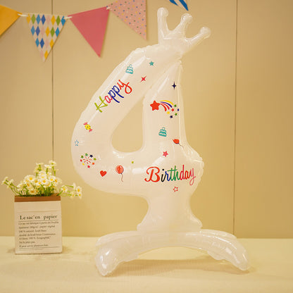 Bulk 10 pcs 42-inch White Crown Foil Number Balloons - for Birthday Party Decorations and Photo Props Wholesale