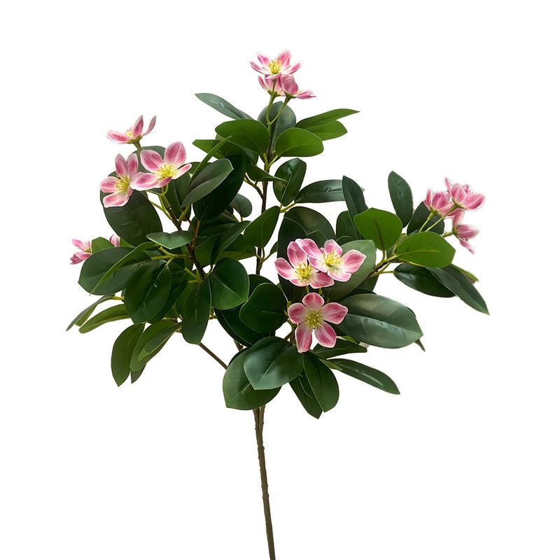 Camellia, Plum Blossom, Azalea, and Peach Artificial Flower Bush, 24" Tall, Perfect for Office Decor, Weddings, and Events
