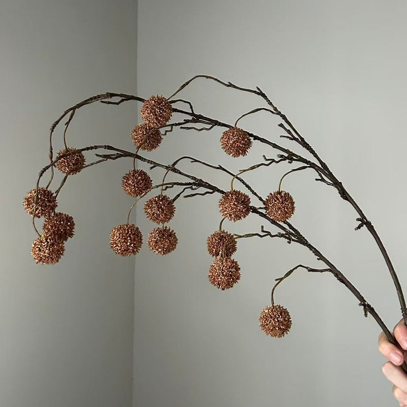 Artificial Wild Berry Bush with 8 Flower Heads, Plastic Faux Berry Stem for Weddings, Hotel Decor, Window Displays