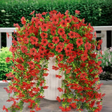 Premium 2Pcs Silk Hanging Daisy Plants UV Resistant Outdoor Decor Lifelike Texture Porch Garden Patio Indoor Planter Arrangements
