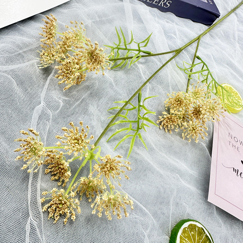 Single Stem Lace Artificial Flower, 75cm Tall with 24 Blooms, Perfect for Weddings, Home Decor, and Events