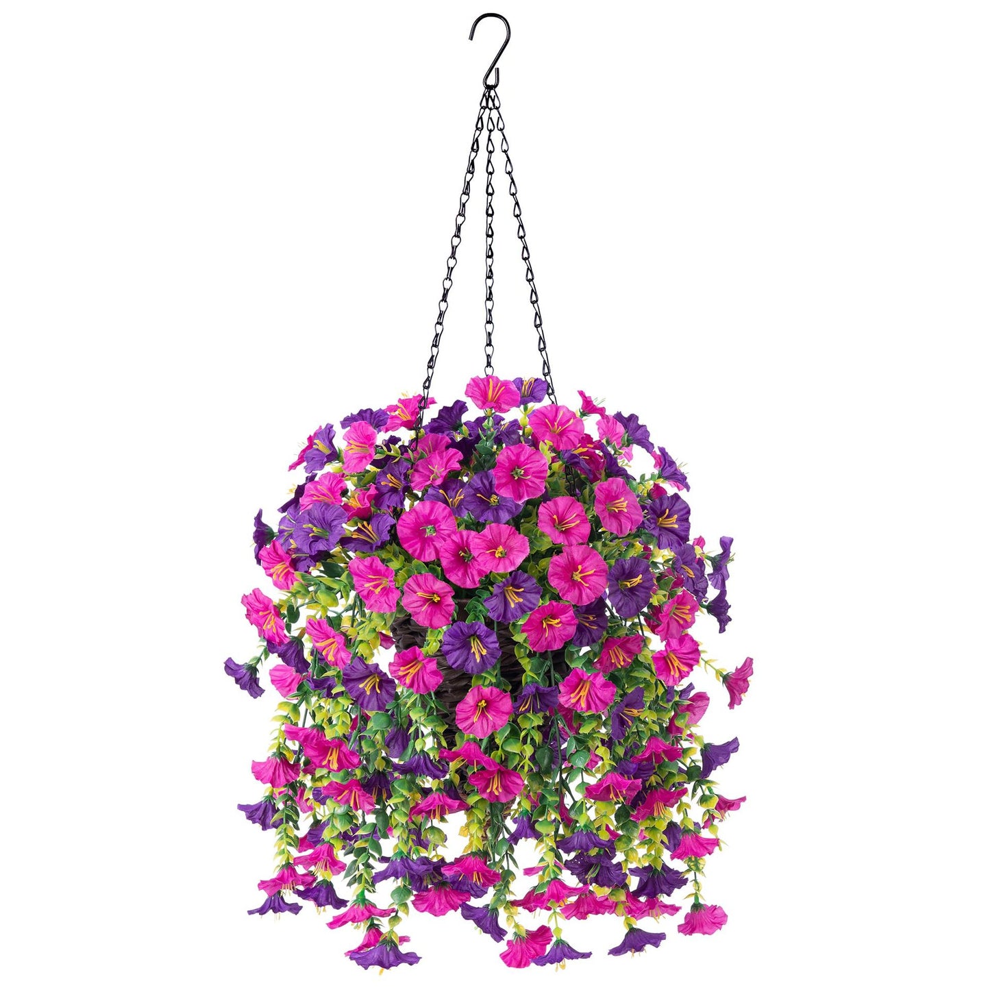 Premium 2 Pcs Morning Glory Vines Silk Flowers UV Resistant Waterproof Wedding Arch Backdrops Hanging Baskets Indoor Outdoor