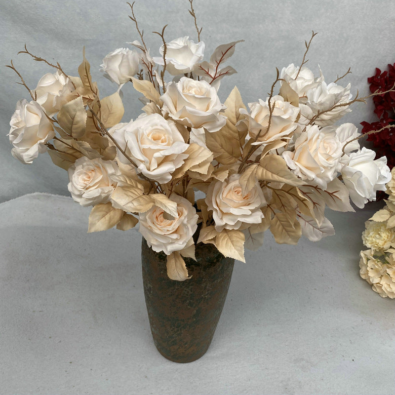 Single Stem Alice Rose with 2 Blooms, 31" Tall, Silk-Like Fabric, Perfect for Weddings, Home Decor & Events
