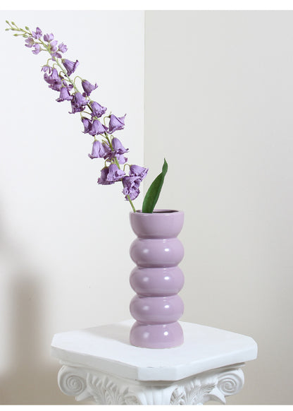 Bulk Ceramic Flower Vase Ribbing Modern Unique Home Party Decor Wholesale
